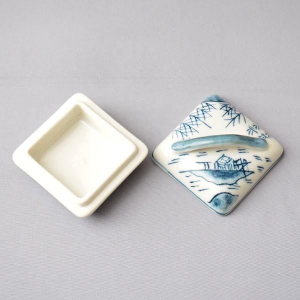 香合 茶道具 西尾瑞豊 作 染付隅田川香合 : 茶道具専門店 (有)菊池商店