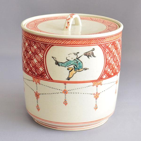 水指 茶道具 榊原勇一 作 赤絵唐子紋水指 : 茶道具専門店 (有)菊池商店