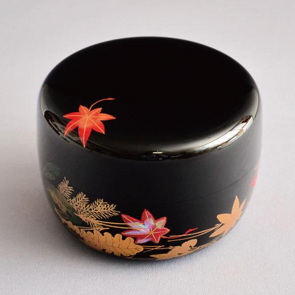 茶道具 棗 筑城筑良作 吹寄せ蒔絵平棗 木製・本漆塗・切合口 : 茶道具