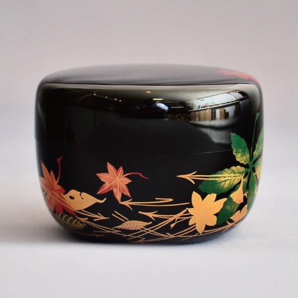 茶道具 棗 筑城筑良作 吹寄せ蒔絵平棗 木製・本漆塗・切合口 : 茶道具