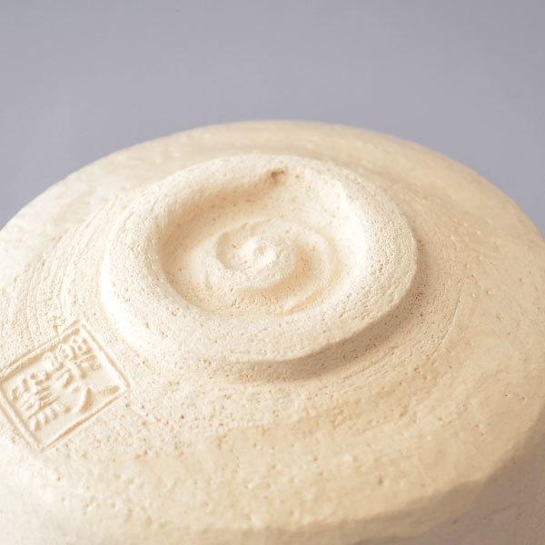 茶道具 茶碗 楽入窯（萬福堂 三代吉村楽入）作 白楽梅画茶碗『東風吹か