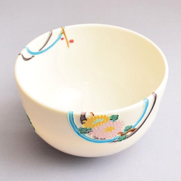 茶碗 茶道具 中村翠嵐 作 交趾輪違草花茶碗 : 茶道具専門店 (有)菊池