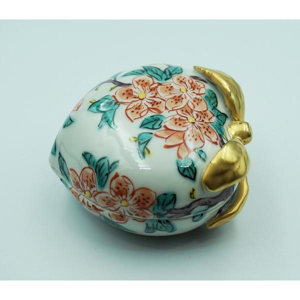 茶道具 香合 香合 色絵 桃 高野昭阿弥 木箱 : 新古茶道具 さかい