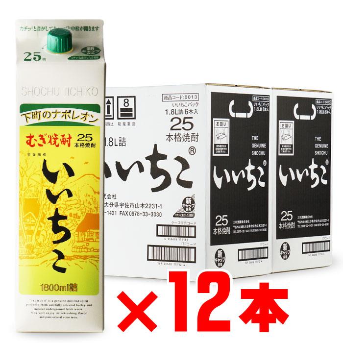 いいちこ25度 地域別 送料無料 いいちこ 25度1800mlパック 12本セット