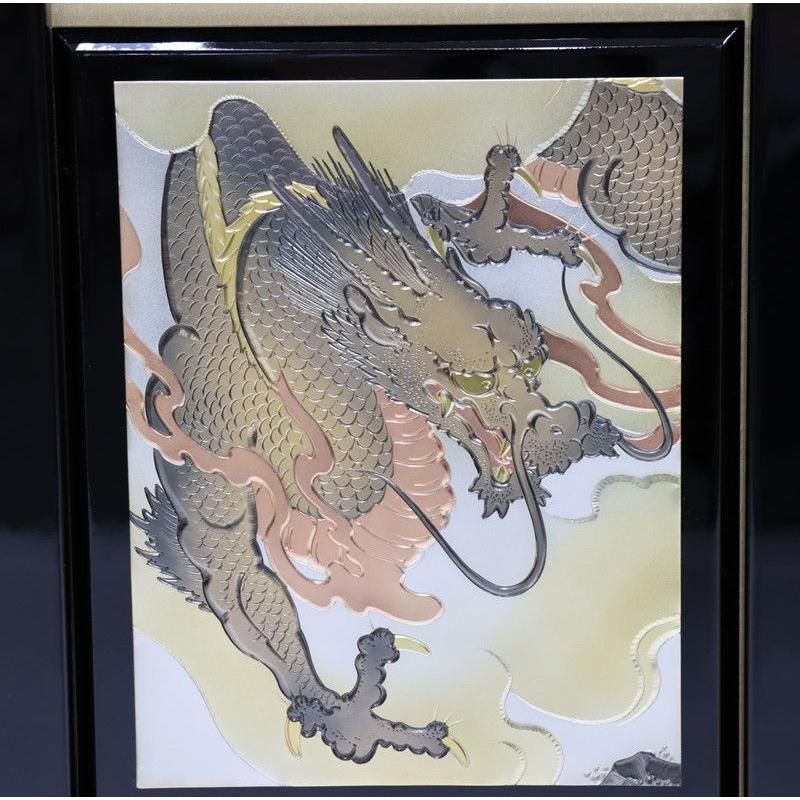 アウトレット品 五月人形五月屏風 屏風のみ 18号 彫金龍虎 雫柄 黒塗