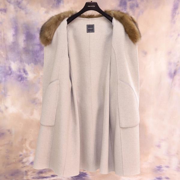 フォクシー FOXEY カシミヤ ショート コート ベージュ 40 FOXEY