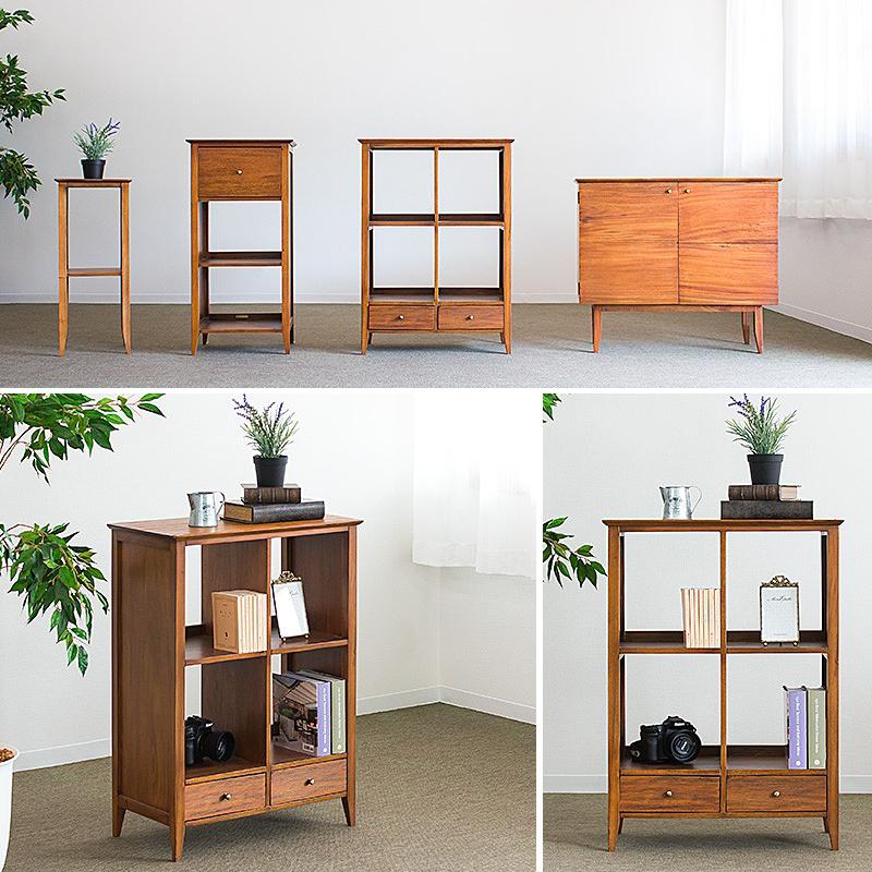 ラック スマホ充電台 チェスト 黄金比 天然木 完成品 無垢材 北欧 仏壇