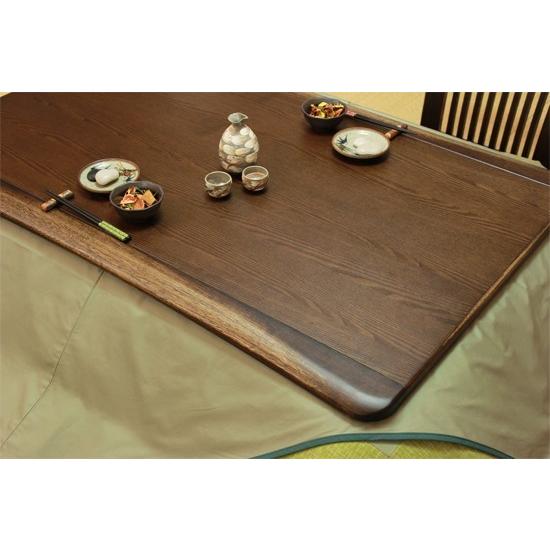 国産コタツ105幅長方形 こたつテーブル ダークブラウン色 木連