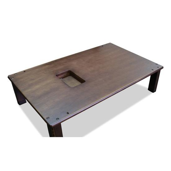 国産コタツ105幅長方形 こたつテーブル ダークブラウン色 木連