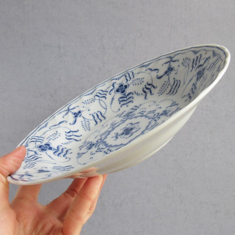 スープ皿 クープ皿 洋食器 アラベスク 青い花柄 日本製 サラダボウル