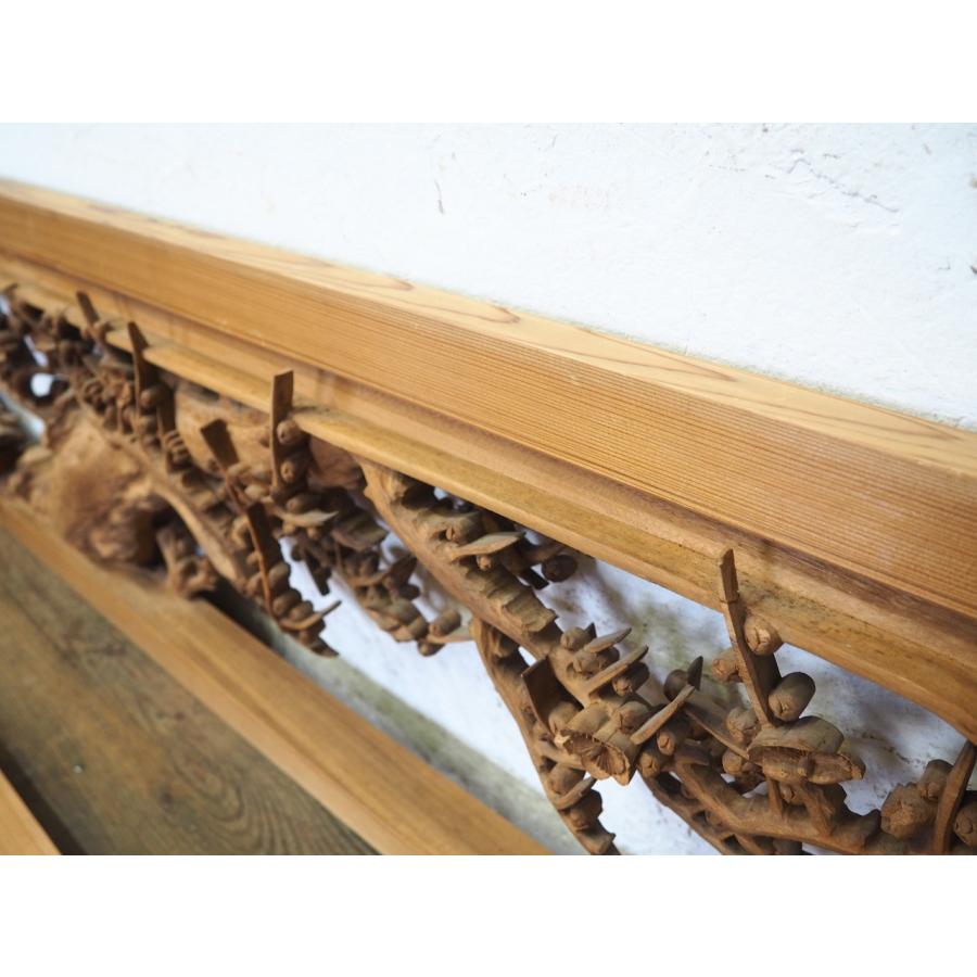 タS0303◇【H40,5cm×W169,5cm】×2枚◇厚み8cm◇重厚な木彫りデザインの