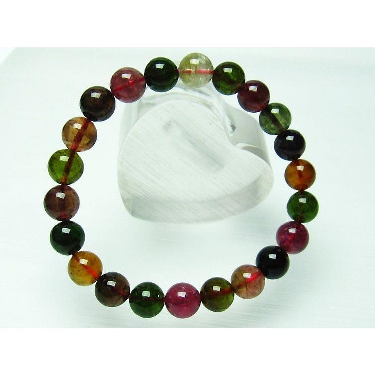 ミックスカラー トルマリン ブレスレット 9mm H144-49 : 誠安天然石