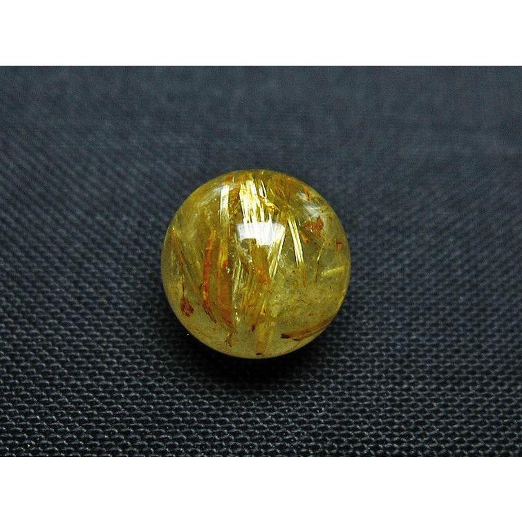 ルチルクォーツ 丸玉 ゴールドタイチンルチル水晶 10mm t355-1457 : 誠