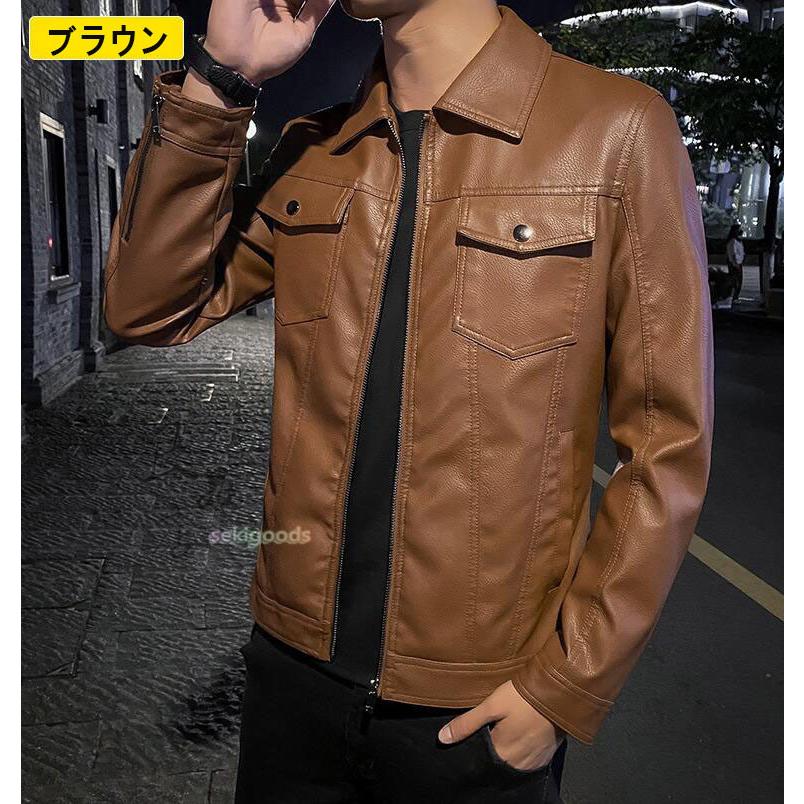 舶来堂 シングルライダース ジャケット 革ジャン ブラウン バイク