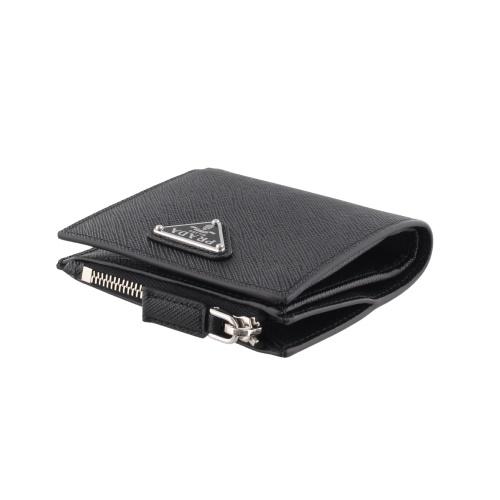 PRADA（プラダ） 二つ折り財布 メンズ SAFFIANO TRIANGOLO ブラック