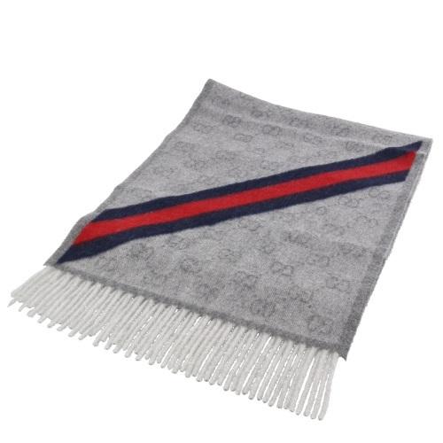 GUCCI（グッチ） マフラー メンズ レディース GGロゴ グレー GUCCI