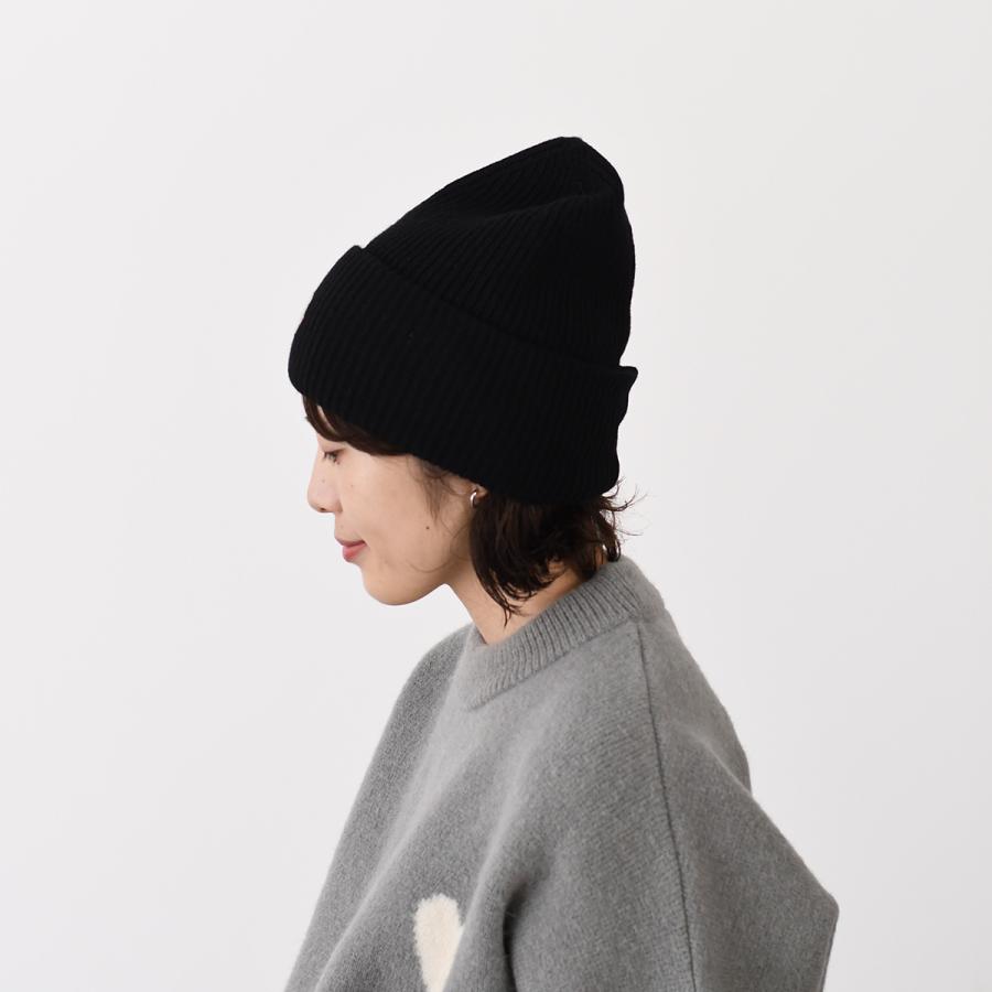 MONCLER ブラック ニット帽 サイズL ブラック ニットキャップ : ハット