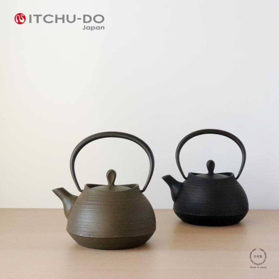 壱鋳堂 ITCHU-DO 鉄瓶 刷毛目 黒 さび茶 0.6L 南部鉄器 51006 : 雑貨の