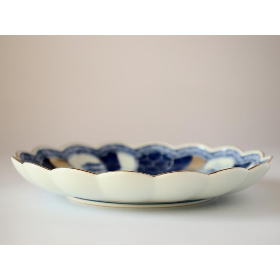 林九郎窯 古伊万里様式 藍青シリーズ 銀彩祥瑞 プレート16cm 波佐見焼