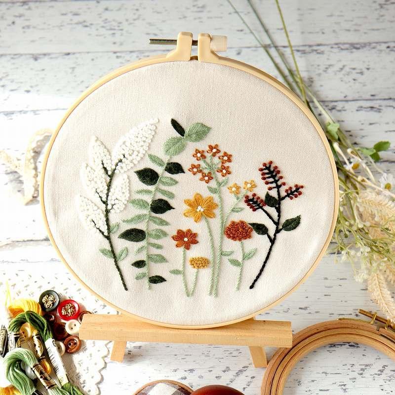 刺繍キット 花 ナチュラルシリーズPart2 全4種類 日本語説明書付き