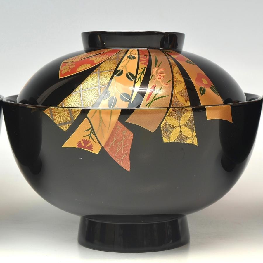 輪島塗 梅鶯蒔絵 吸物椀 五客揃 共箱 懐石道具 輪島塗 梅鶯蒔絵 吸物椀