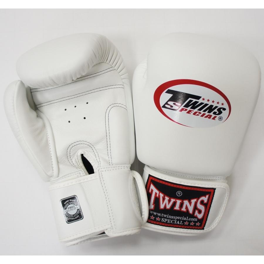 新TWINS ツインズ 本革製キックボクシング グローブ 白 16オンス 16oz
