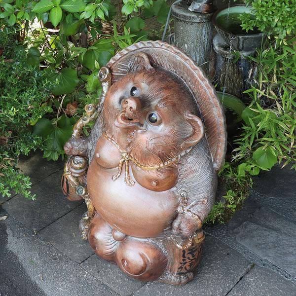 信楽焼 35号福々ひねり狸 たぬき タヌキ 古狸庵 開運 縁起物 可愛い