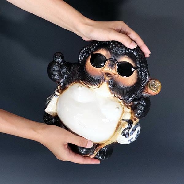信楽焼 ヤンキー狸 たぬき タヌキ 開運 縁起物 可愛い 陶器 商売繁盛