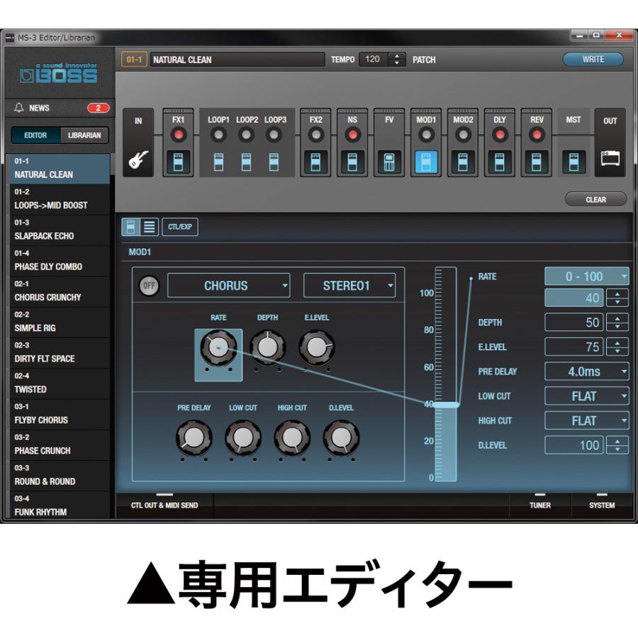 BOSS（ボス） MS-3 Multi Effects Switcher マルチエフェクター