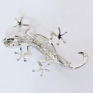 ブローチ ヤモリデザイン トカゲ ペンダント兼用可 ダイヤモンド k18