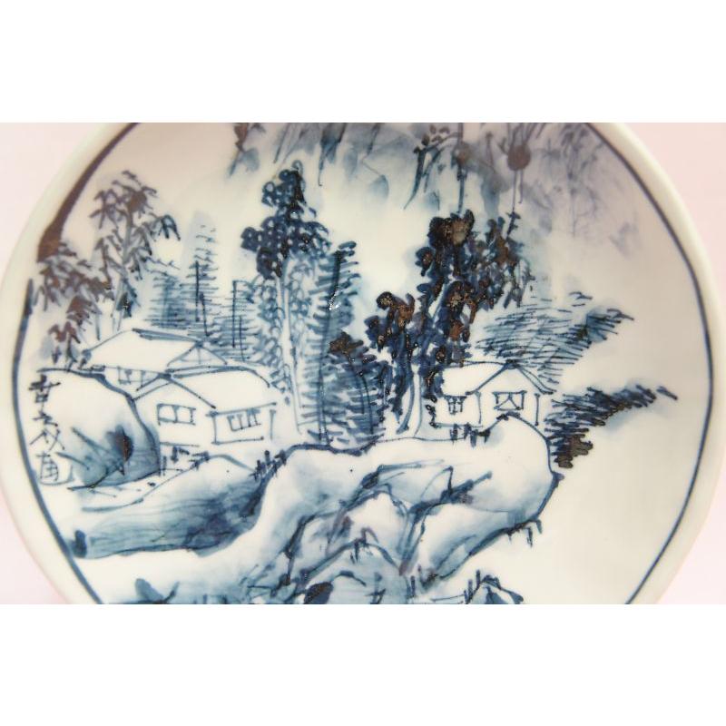 六齋窯 村田幸之介 手捻り絵変わり山水 5寸皿揃 : 食器のみつはた