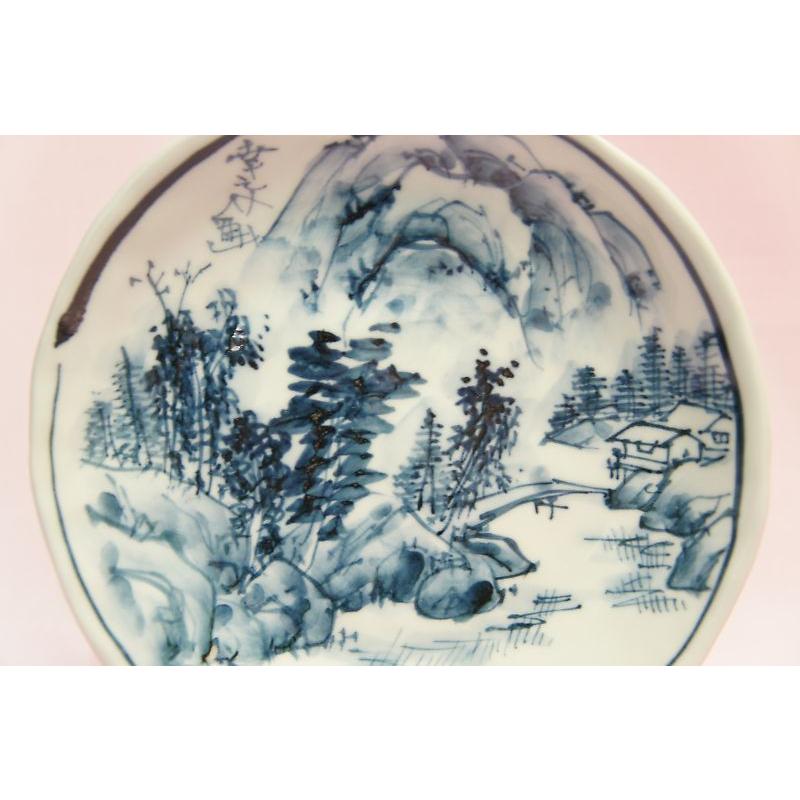 六齋窯 村田幸之介 手捻り絵変わり山水 5寸皿揃 : 食器のみつはた