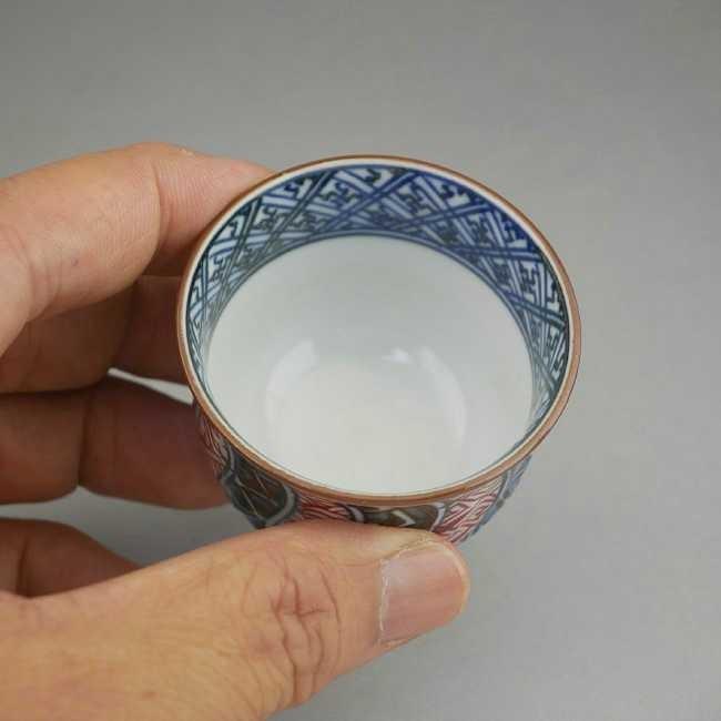 未使用保管品】京焼 清水焼 総峰 田中總次 湯呑み2個 木
