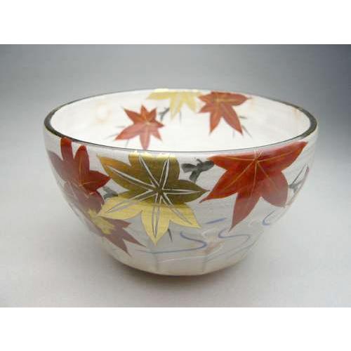 Amazon.co.jp: 京焼 龍靖 金彩 紅葉 抹茶碗 1客 茶道具 茶器 抹茶