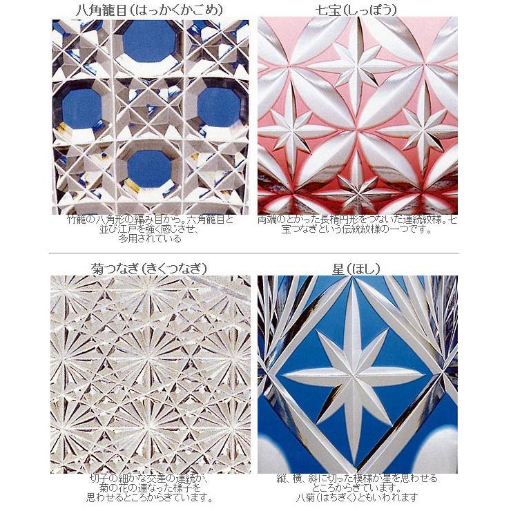 江戸切子 カガミクリスタル ロックグラス 矢来重に星 紋 : お値打ち