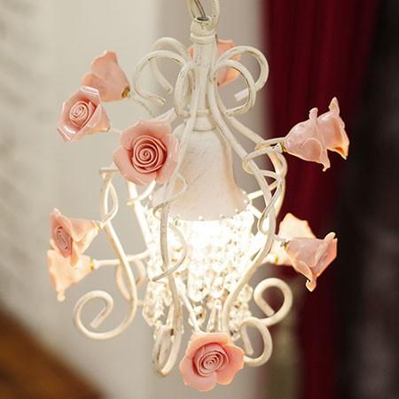 照明器具 ペンダントライト 1灯 アンティーク シャンデリア バラ