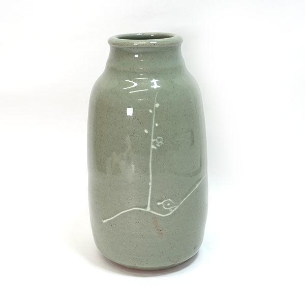 丹波立杭焼 卜窯 清水武作 花器丹波立杭焼/たけし造 梅文 花瓶 ギフト