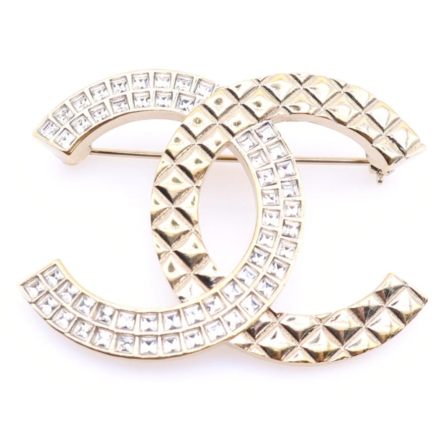 CHANEL（シャネル） ココマーク ラインストーン ブローチ ゴールド