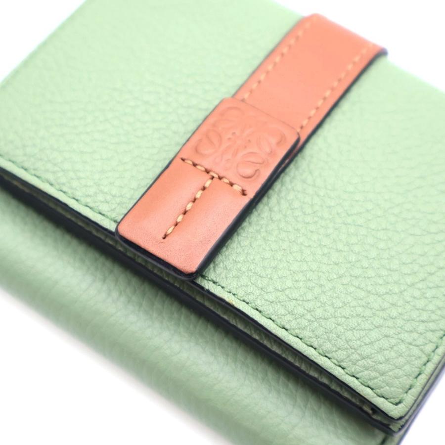 LOEWE（ロエベ） トライフォールド 三つ折り財布 グリーン×ブラウン