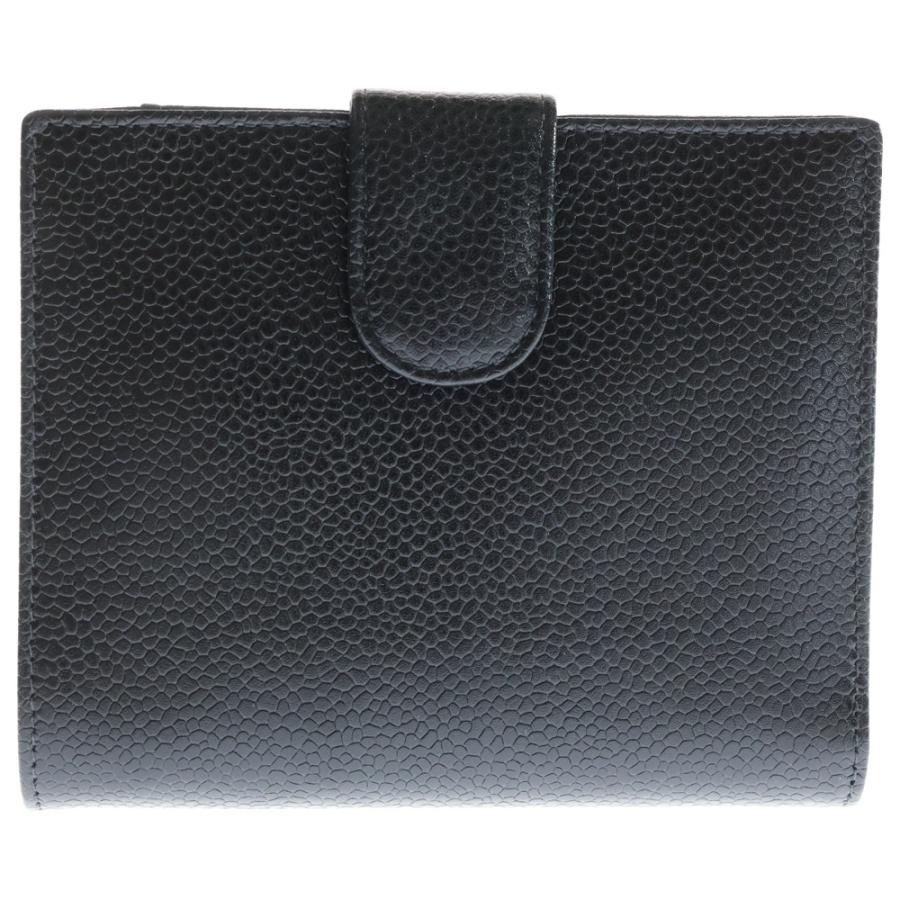 CHANEL（シャネル） ココマーク 二つ折り財布 ブラック キャビアスキン