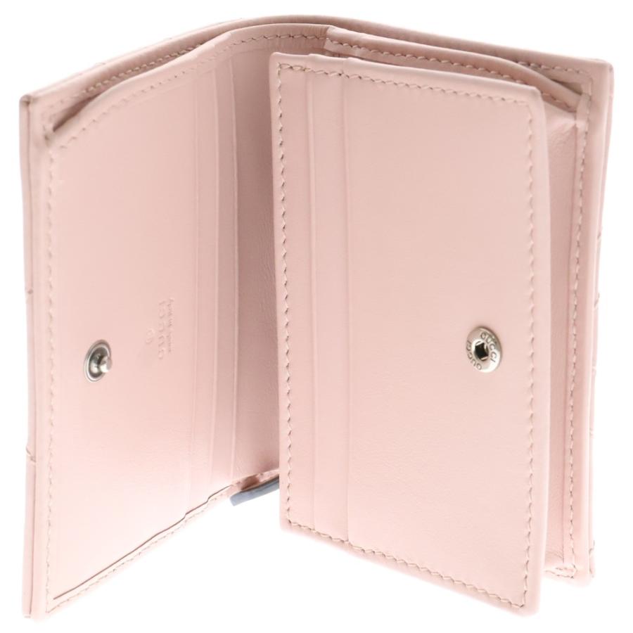 GUCCI（グッチ） GGマーモント コンパクトウォレット ピンク レザー