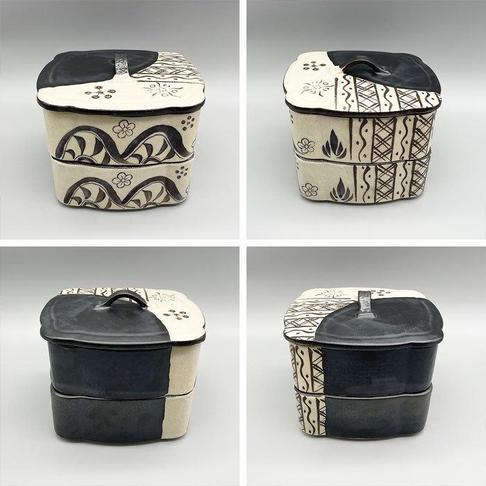 和の二段重 4寸 5寸 日本製 国産 瀬戸焼 お重箱 お重 段重 重箱 和の