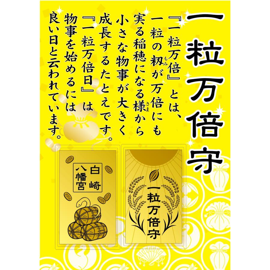開運 白崎八幡宮 福徳円満 一粒万倍守 財布に収まるカード型 神社で