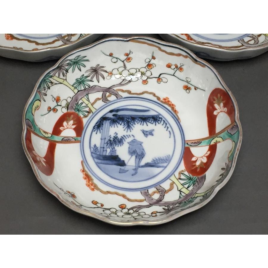 明治～大正 古伊万里 絢爛豪華 金襴手 二重角冨紋 膾皿 5