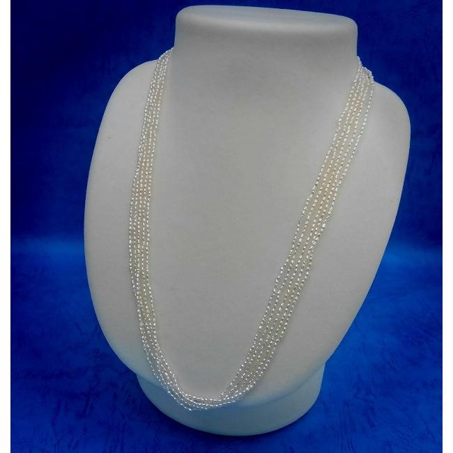 ツジモト真珠の けしのネックレス 1.5mm あこや本真珠 天然ケシ 5連