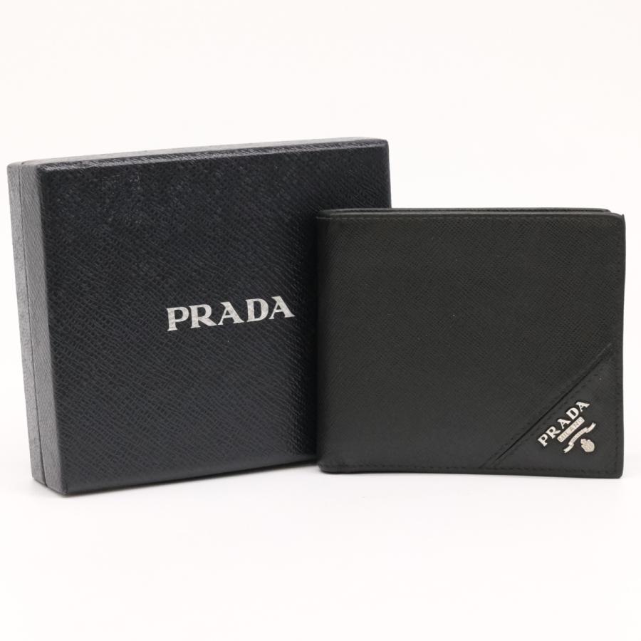 PRADA（プラダ） 二つ折り財布 2M0738 財布 ブラック 黒 メンズ 小銭