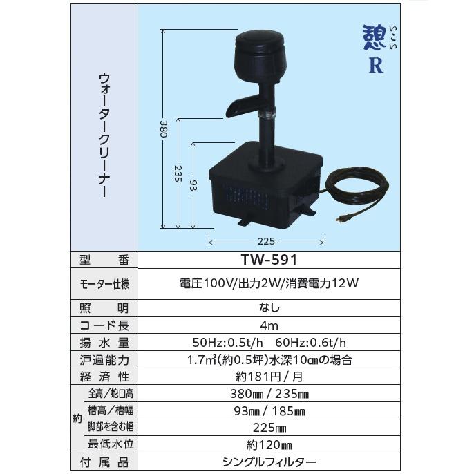 タカラ工業 タカラ 池用循環ポンプ ウォータークリーナー 憩R TW-591