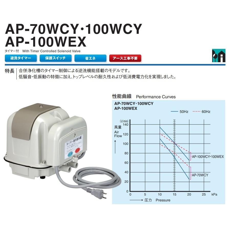 安永 ヤスナガ MP-100 MP-100WY 100V 50/60Hz 74W エアーポンプ