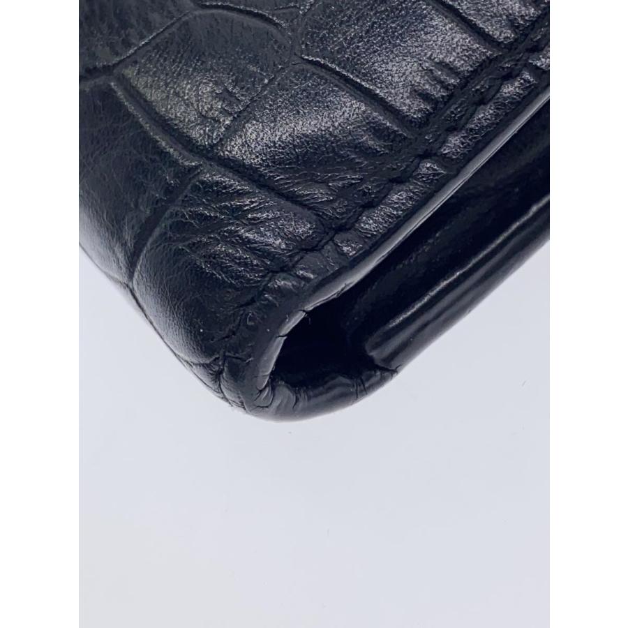 SAINT LAURENT◇2つ折り財布/レザー/BLK/無地/メンズ/GBL507618