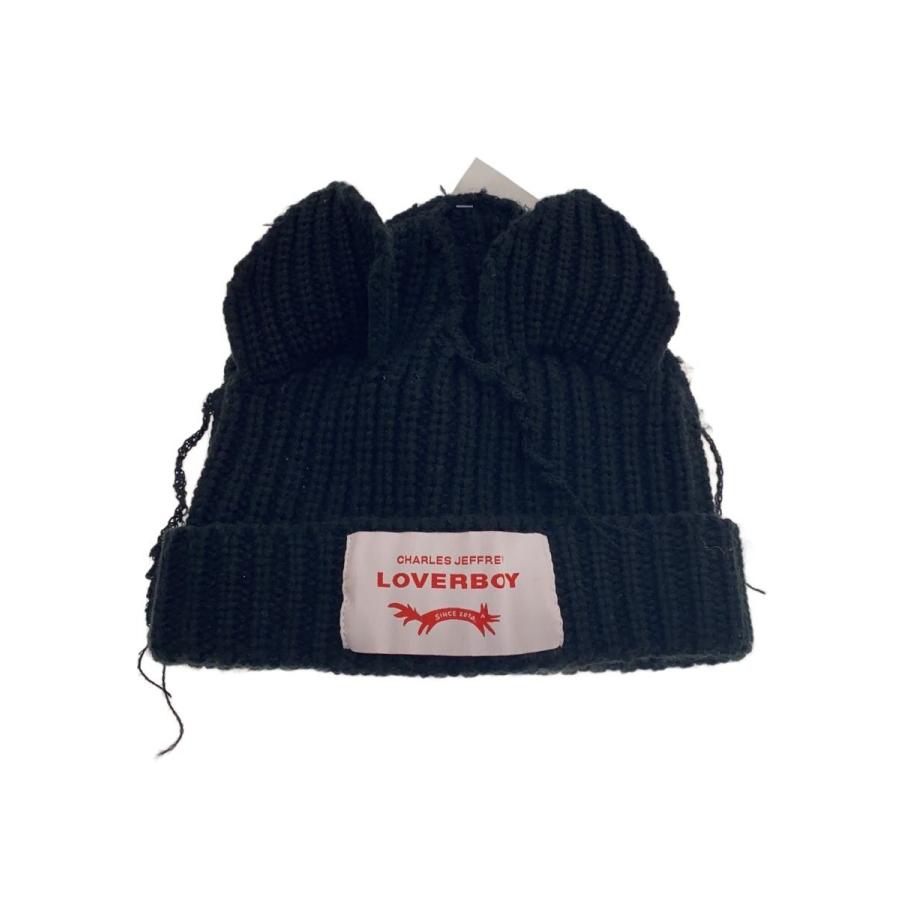 CHARLES JEFFREY LOVERBOY◇猫耳ニット帽/ウール/BLK/メンズ